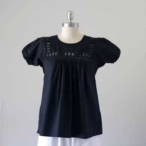 Ulla Johnson Mexican Style Blouse Midnight Blue
